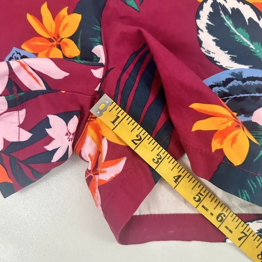 Old Navy Shorts Womens 8 Pink Tropical Floral Everyday Short Vacation Chino - Image 5