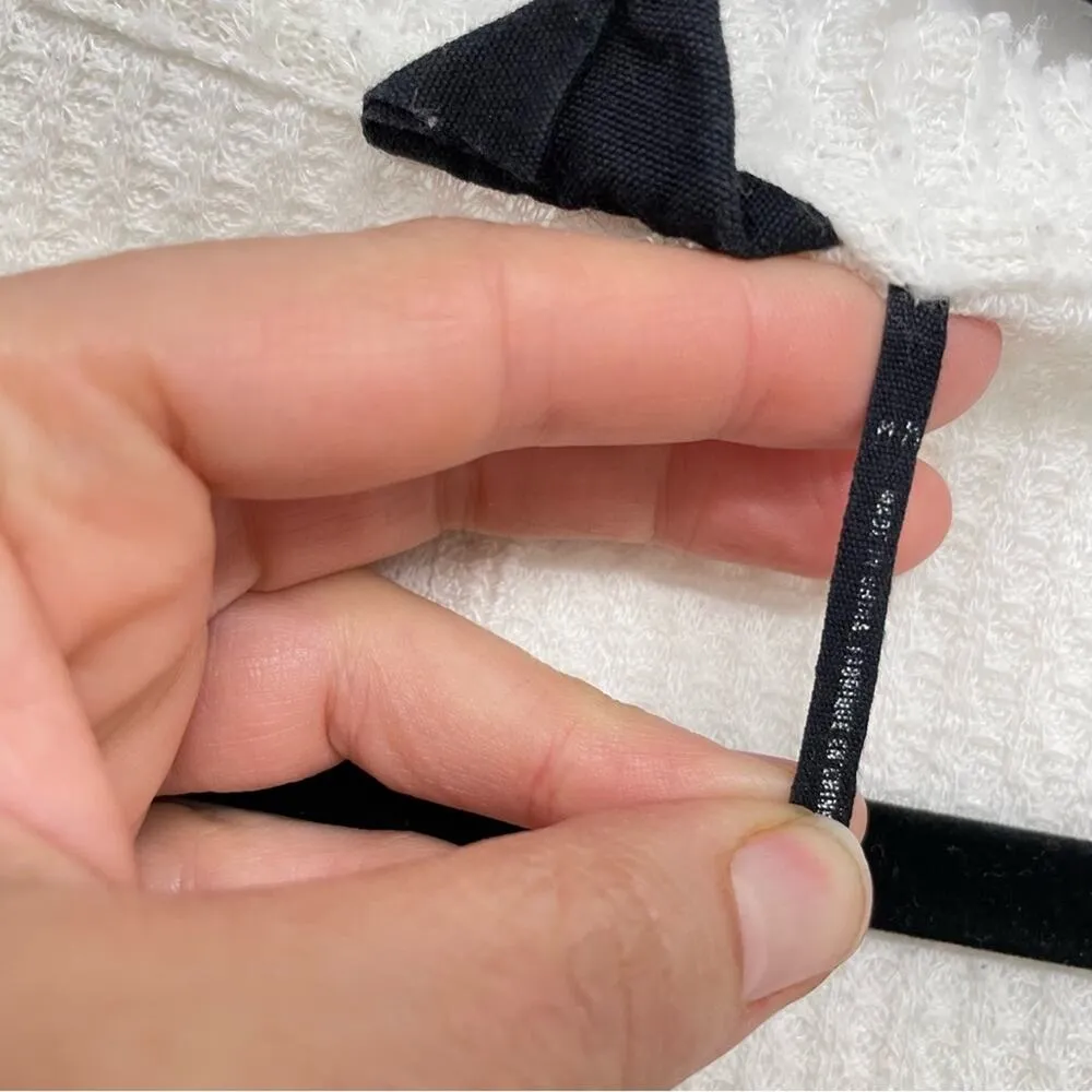 Out From Under White Waffle Knit Cardigan Sweater Womens M Raw Edge Boho Fall - Image 6