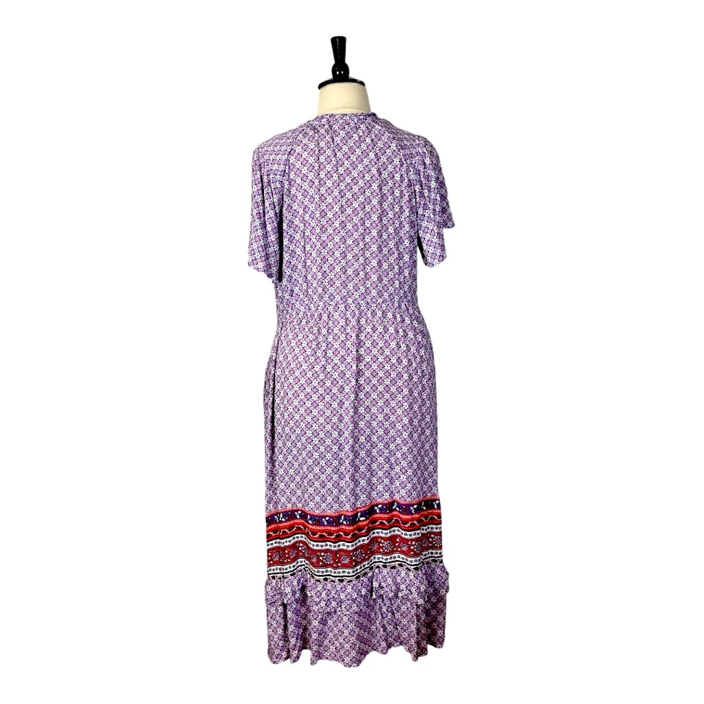 Knox Rose Maxi Dress Boho V-neck Tassel Purple Floral Women’s Plus Size XXL - Image 6