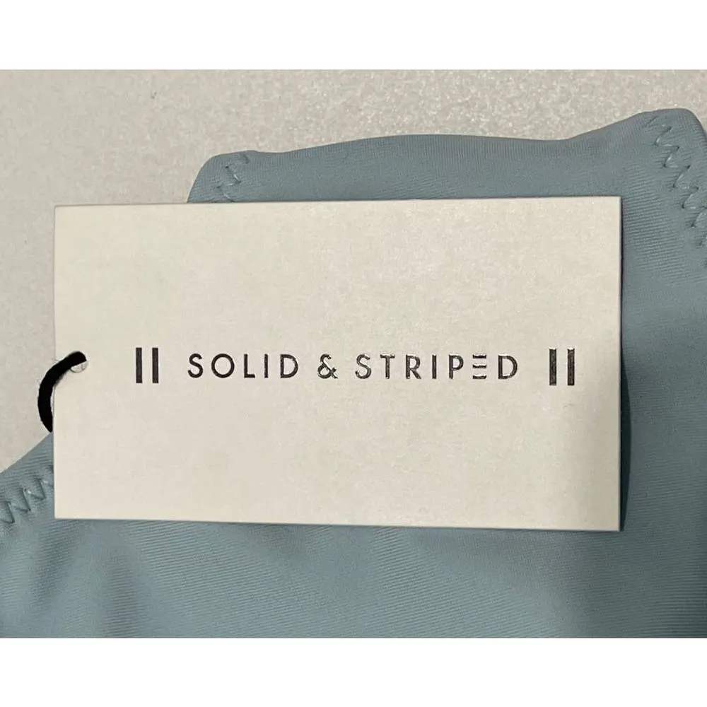 Solid & Striped Isabella Lace Up Bikini Swim Top Sky Blue XS Extra Small - Image 3