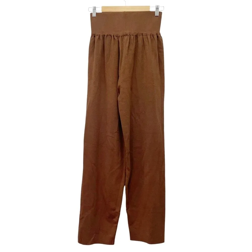NWT Silk & Salt Luxe Lounge Pants Sweater Knit Pant Chestnut Brown Size XL NEW - Image 4