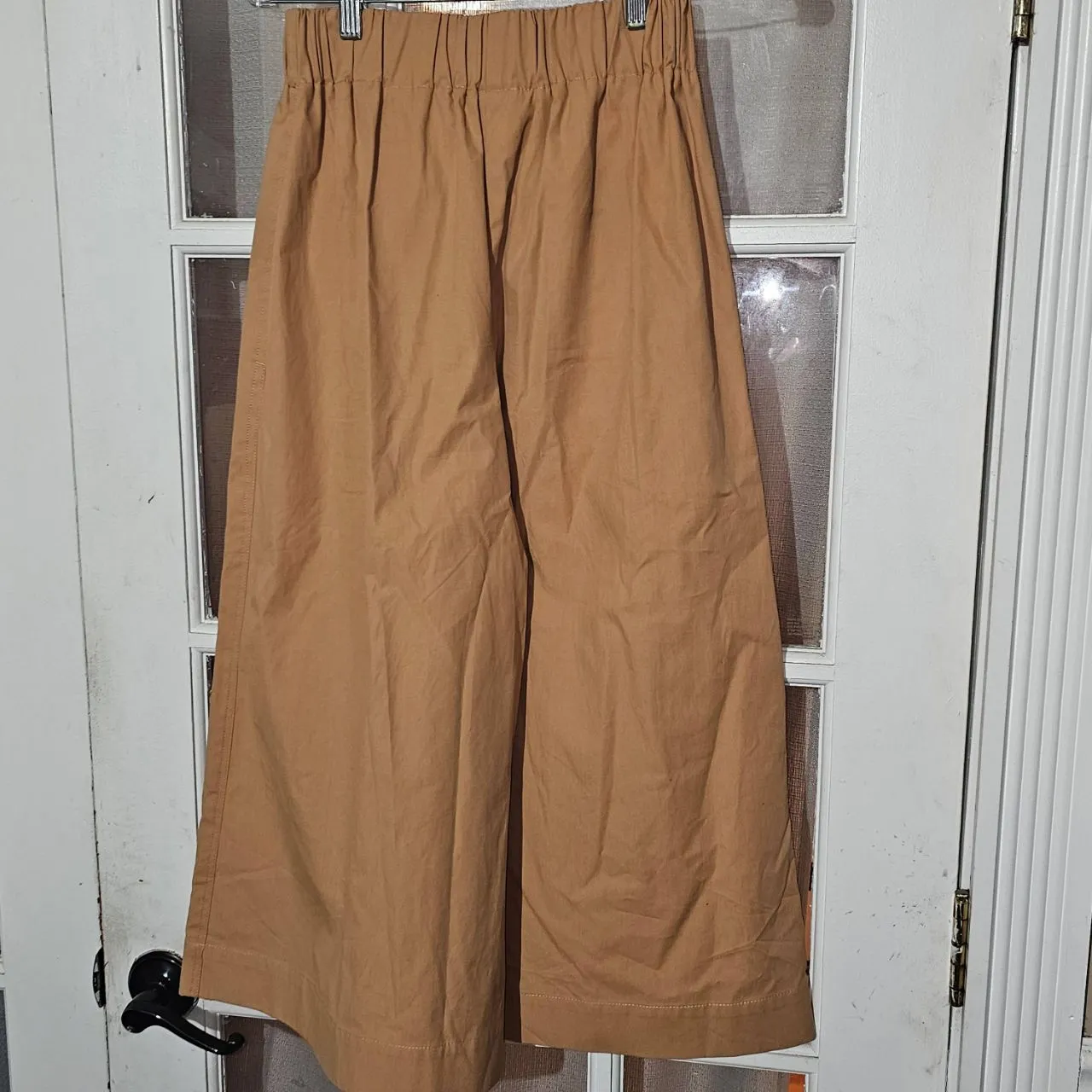 NWT‎ Topshop Boutique Womens Tan Crop Wide Leg Pants 4 - Image 2