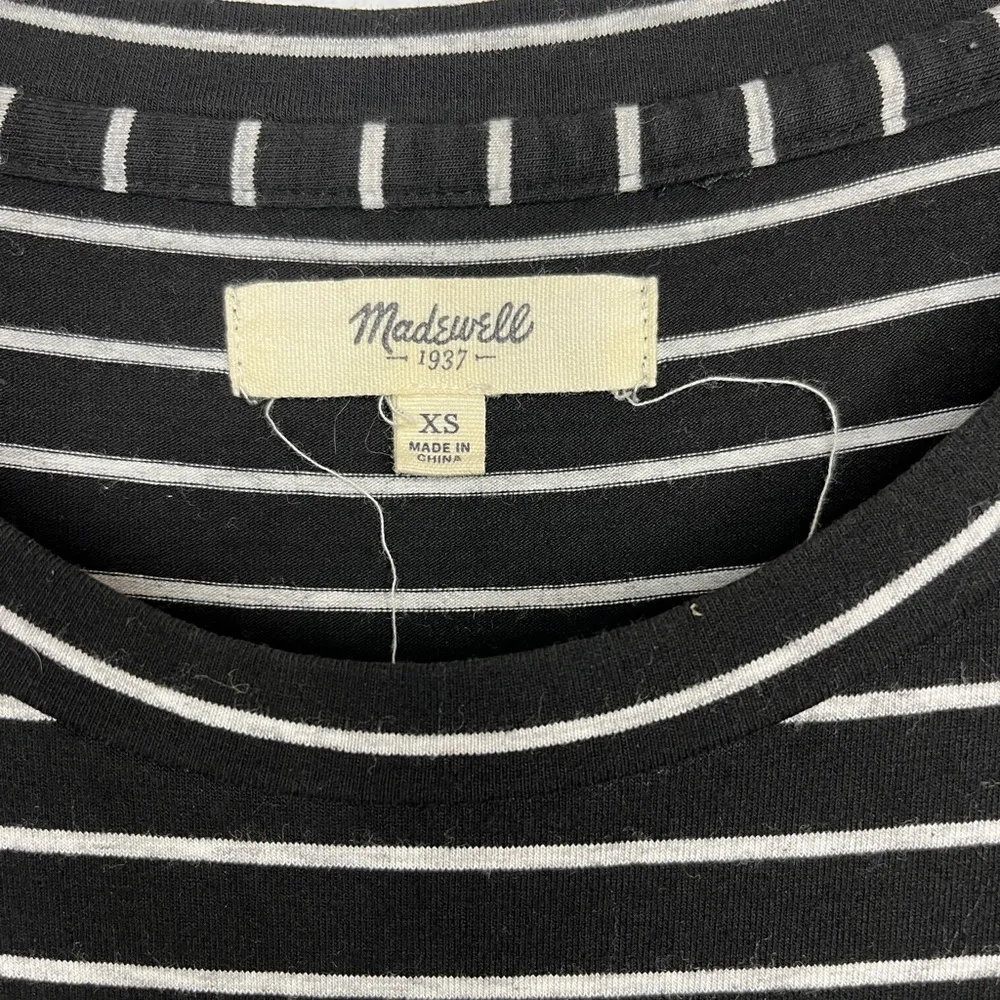 Madewell Sleeveless Striped Midi Dress Black & White Size XSmall Style B9138 - Image 5
