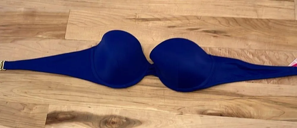 Victoria Secret Underwire Push-up Blue Bikini Swimsuit Top - Image 2