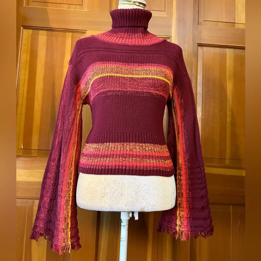 Free People Close To Me Pullover Turtleneck Sweater. Red - Image 14