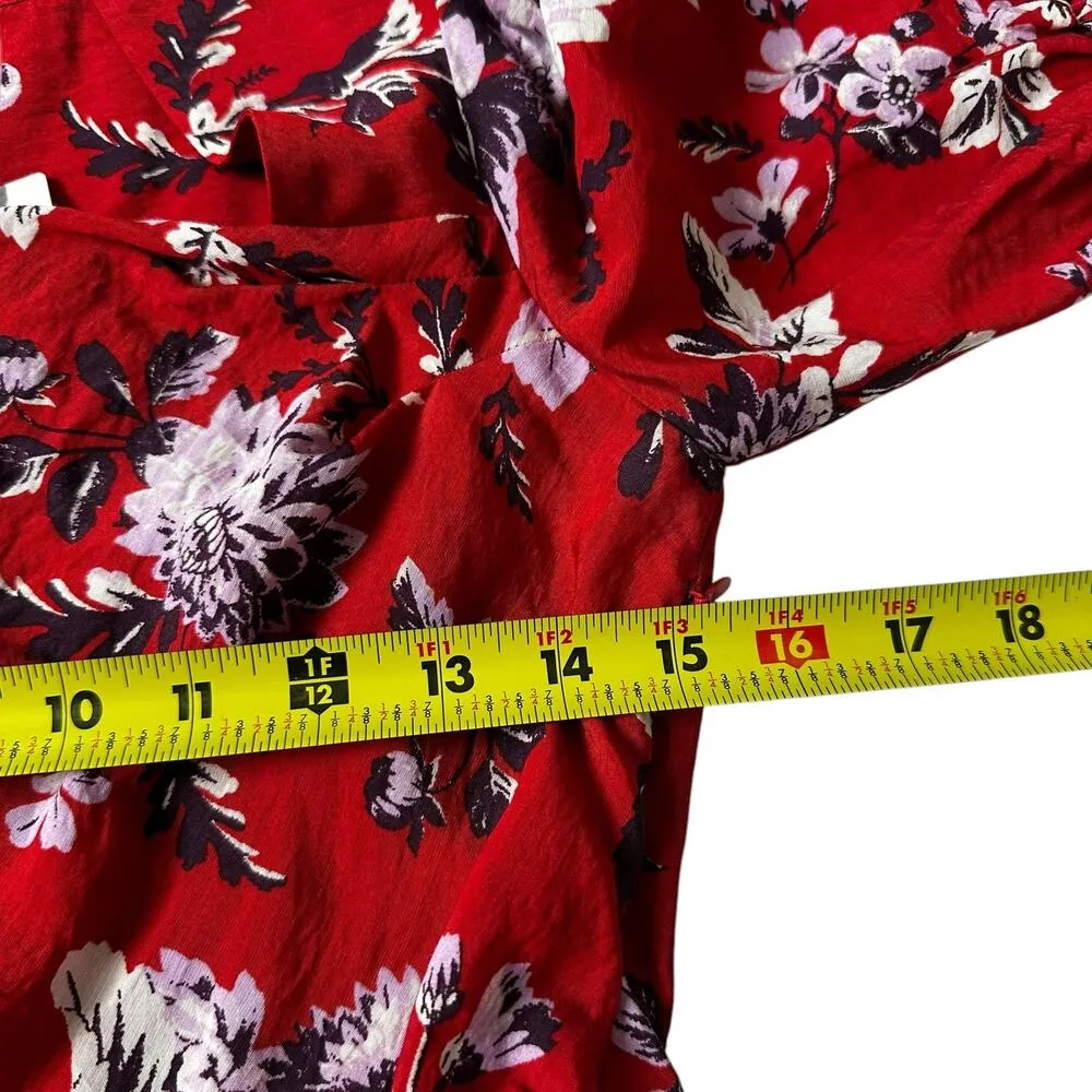 Maeve by Anthropologie Red Floral Lined Midi A - Image 11