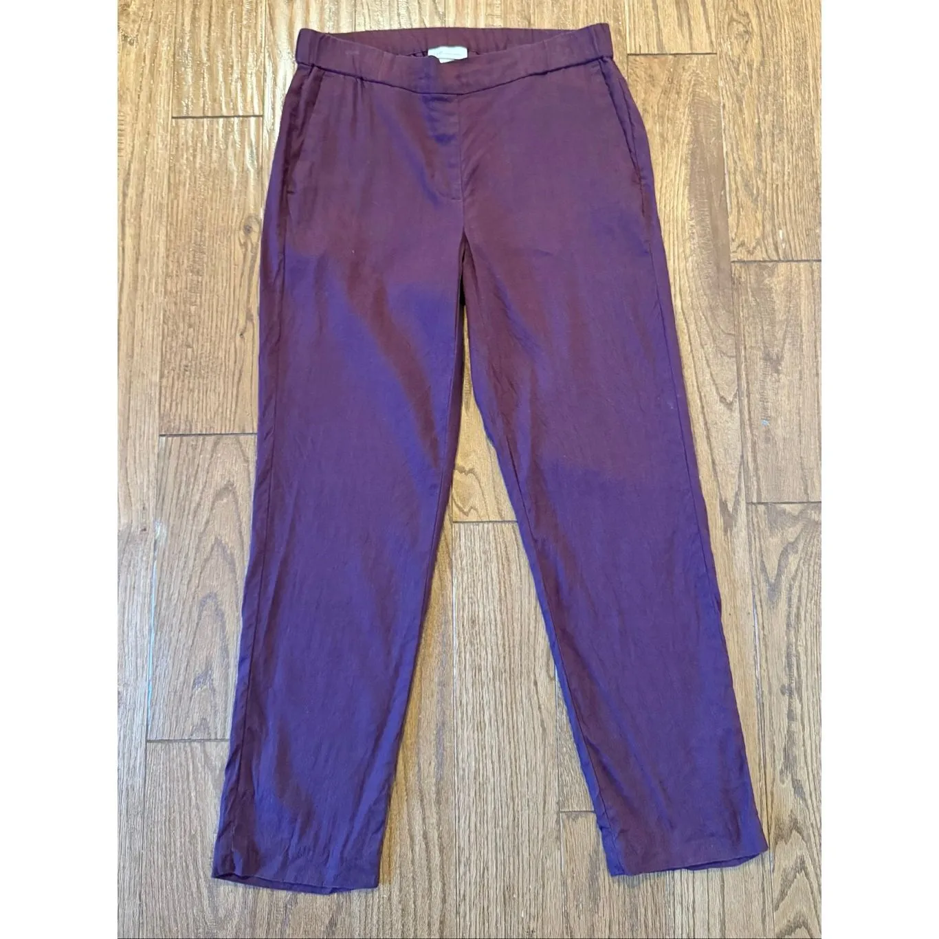 J.Jill linen stretch burgundy pull on pant size XS Purple - Image 2