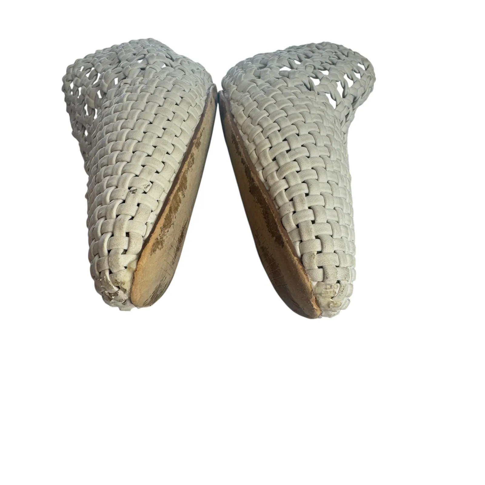 Villa‎ Rouge White Woven Mule Sandals Slide - Image 5