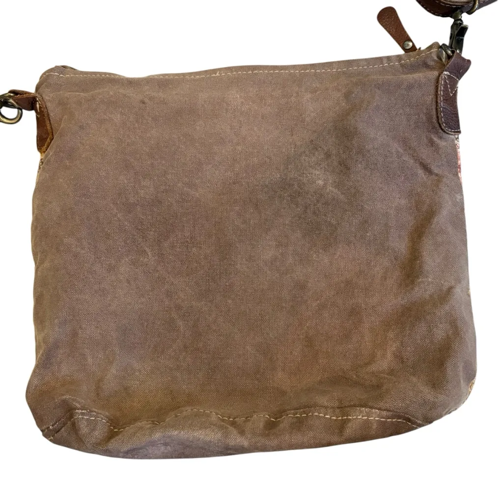 Myra Bag Tribal Hairon Leather Tapestry Crossbody Shoulder Bag Brown - Image 13