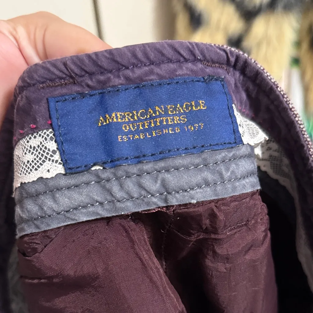 American Eagle 💖  Purple Tweed Wool Micro Mini Low Rise Y2K Shorts - Image 5