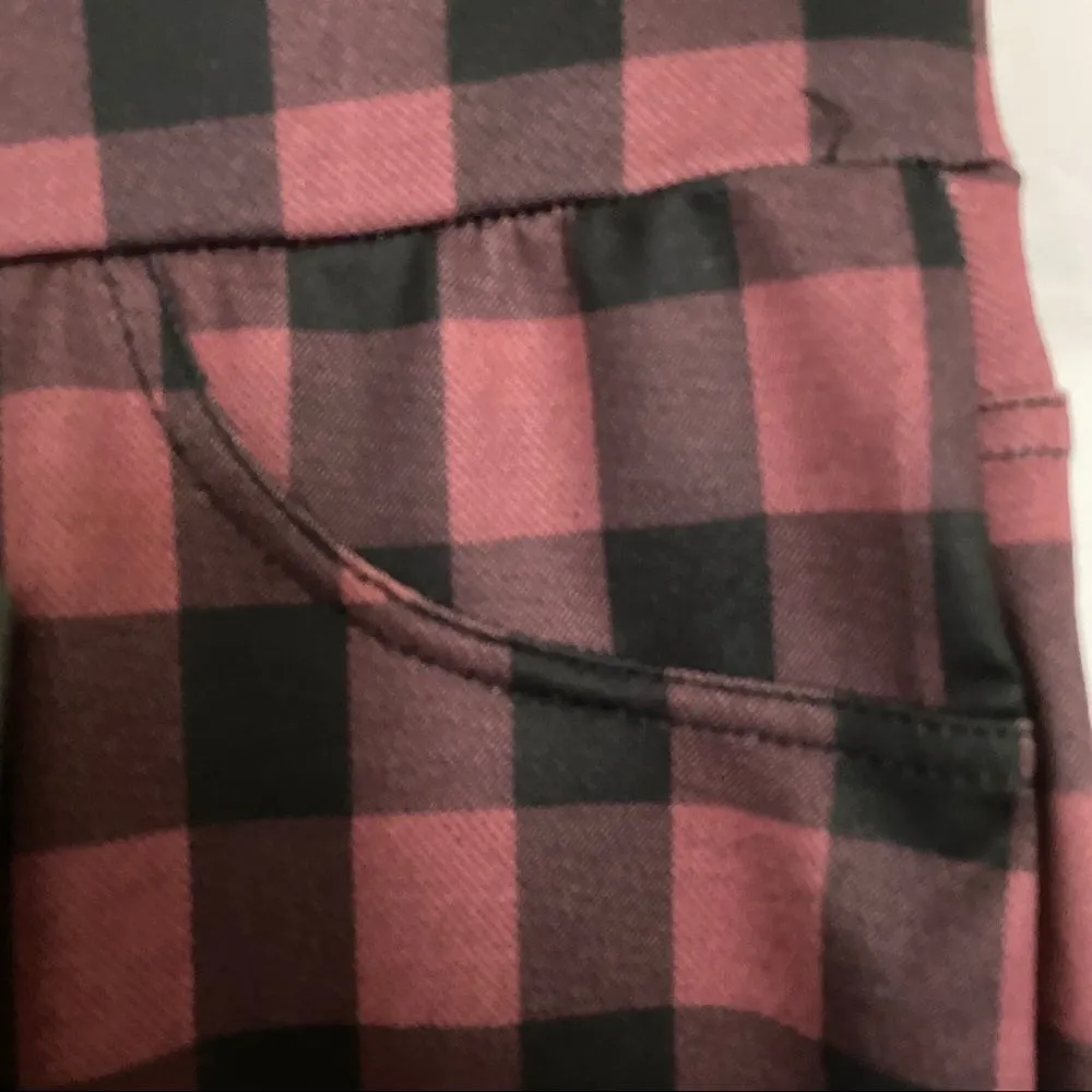 Yellete leg wear pink/black plaid work leggings Pink Size M - Image 5