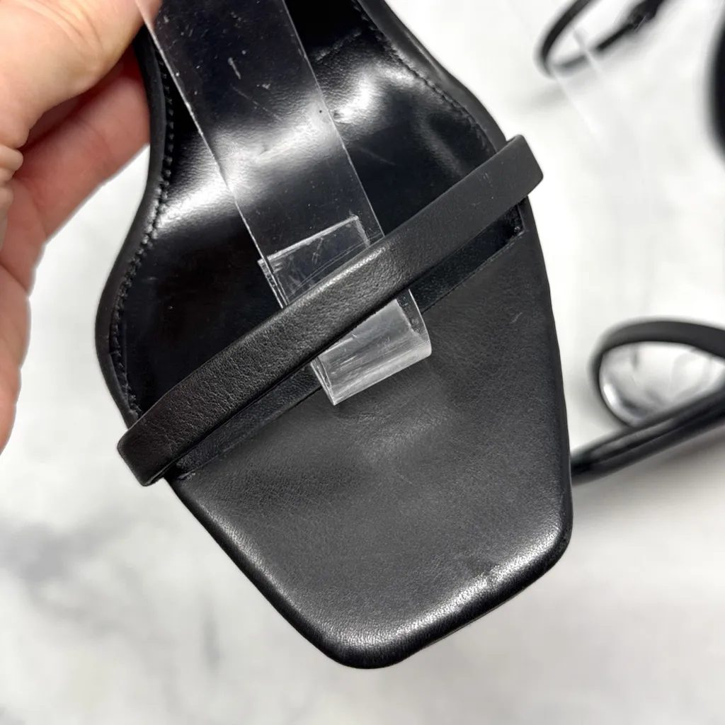 NEW Saint Laurent Opyum 110 YSL Cassandre Leather Stiletto Sandal Heels Black 41 - Image 5