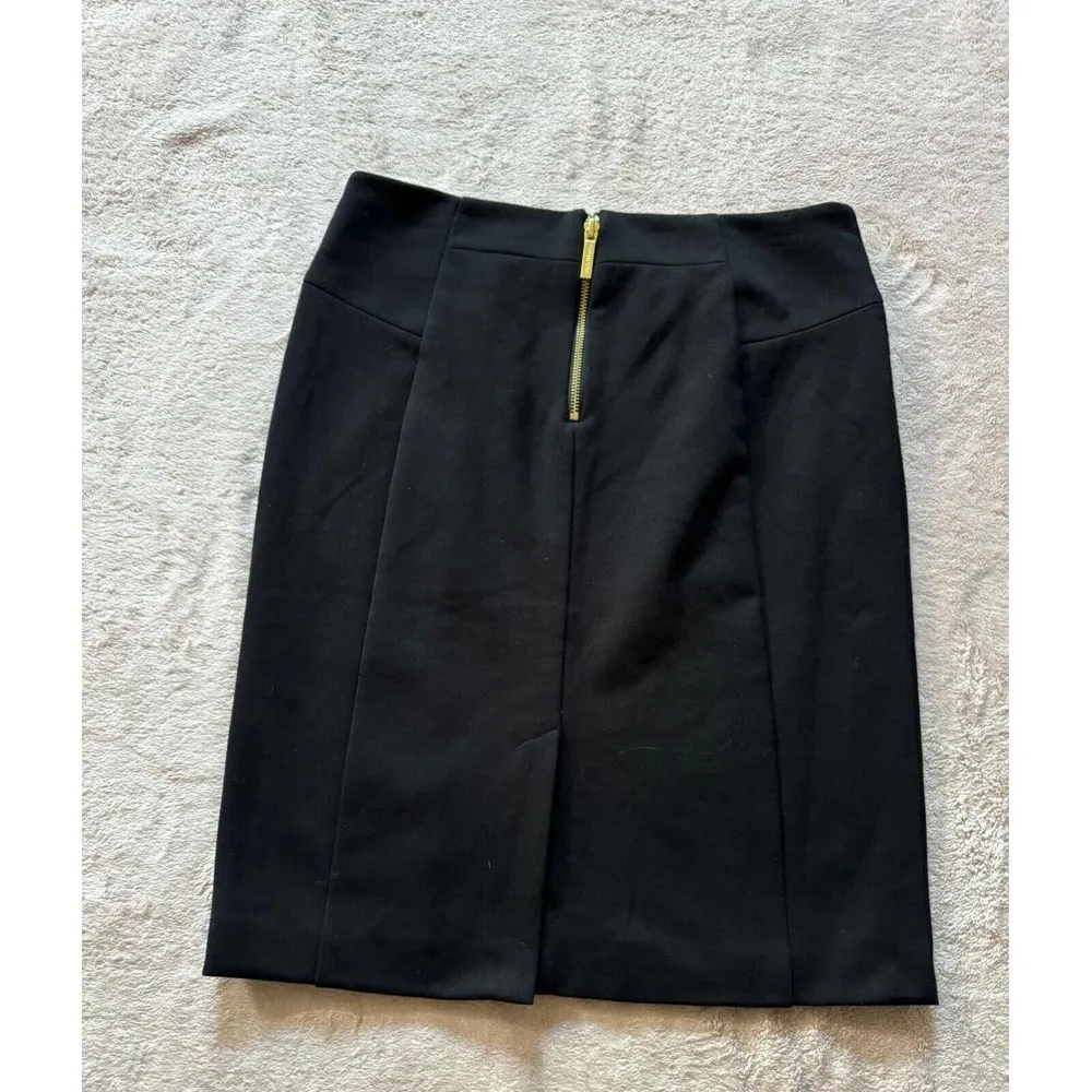Michael Kors Basics Pencil Skirt Black‎ Faux Zipper Pocket Size 8 - Image 7