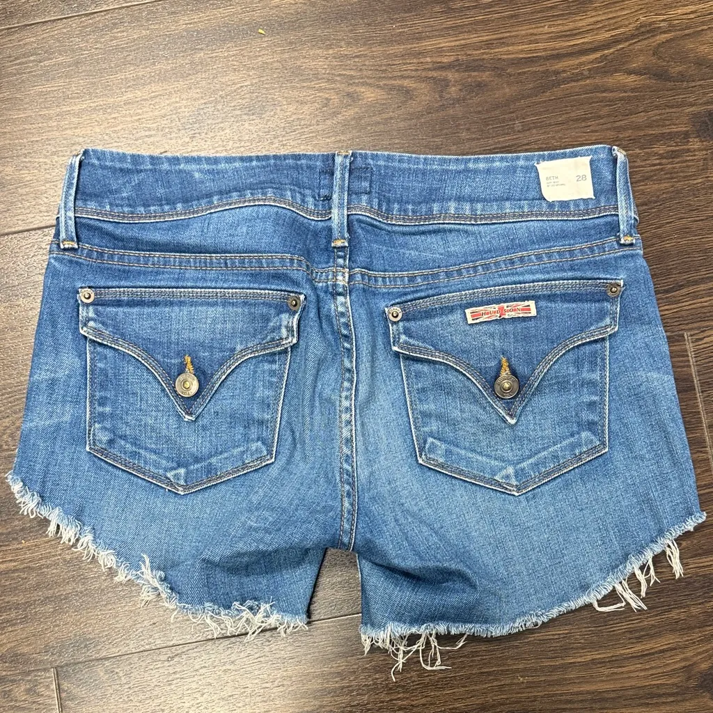 Hudson Jeans Distressed Blue Denim Shorts - Image 2