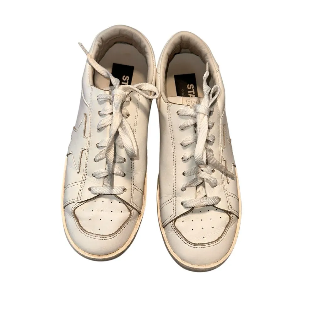Golden Goose Stardan Women's Total White Leather Sneakers Size 39 / 9 - Image 4