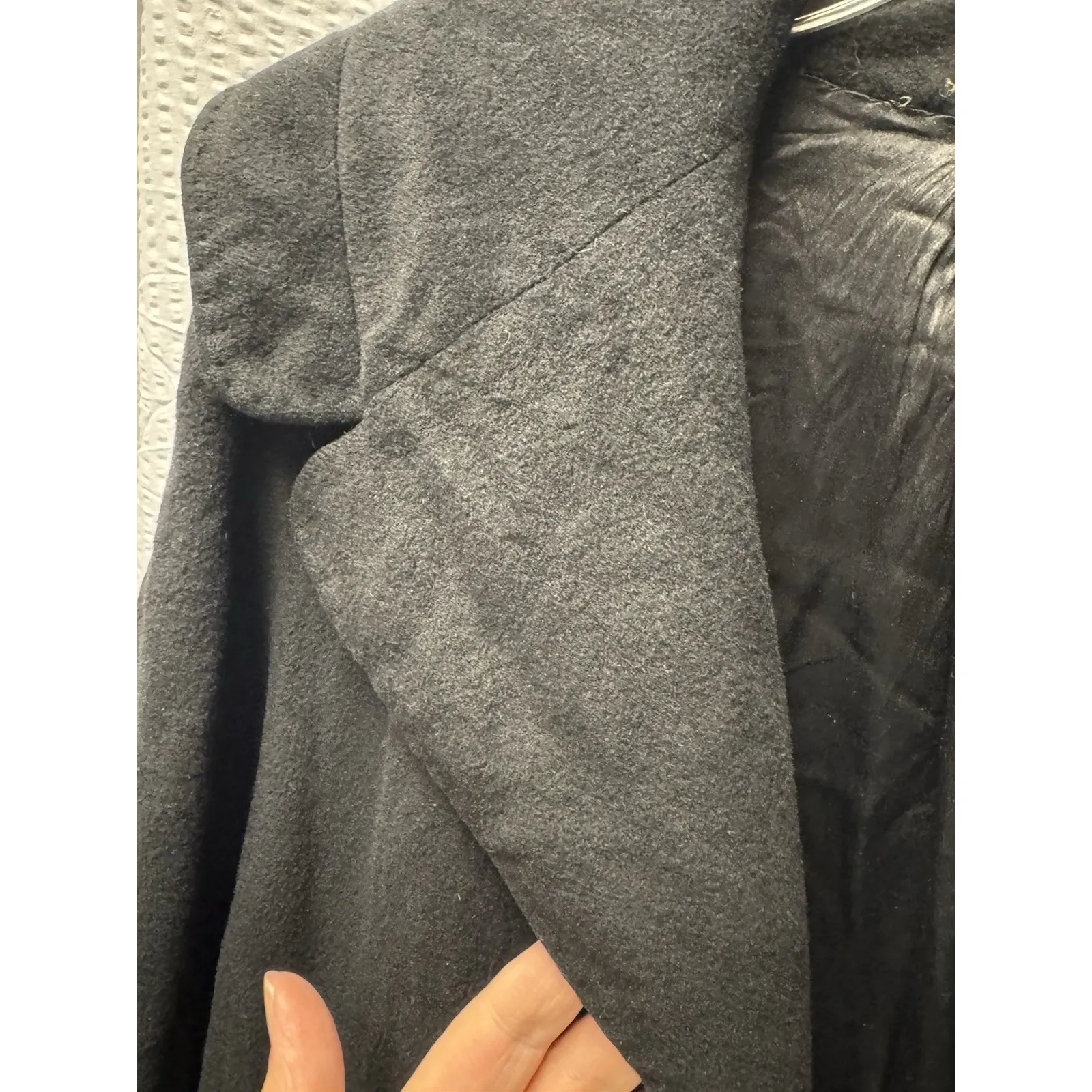 Vintage 1950s Early 1960s Bernard Altmann 100% Cashmere Coat Union Made Black Size L - Image 15