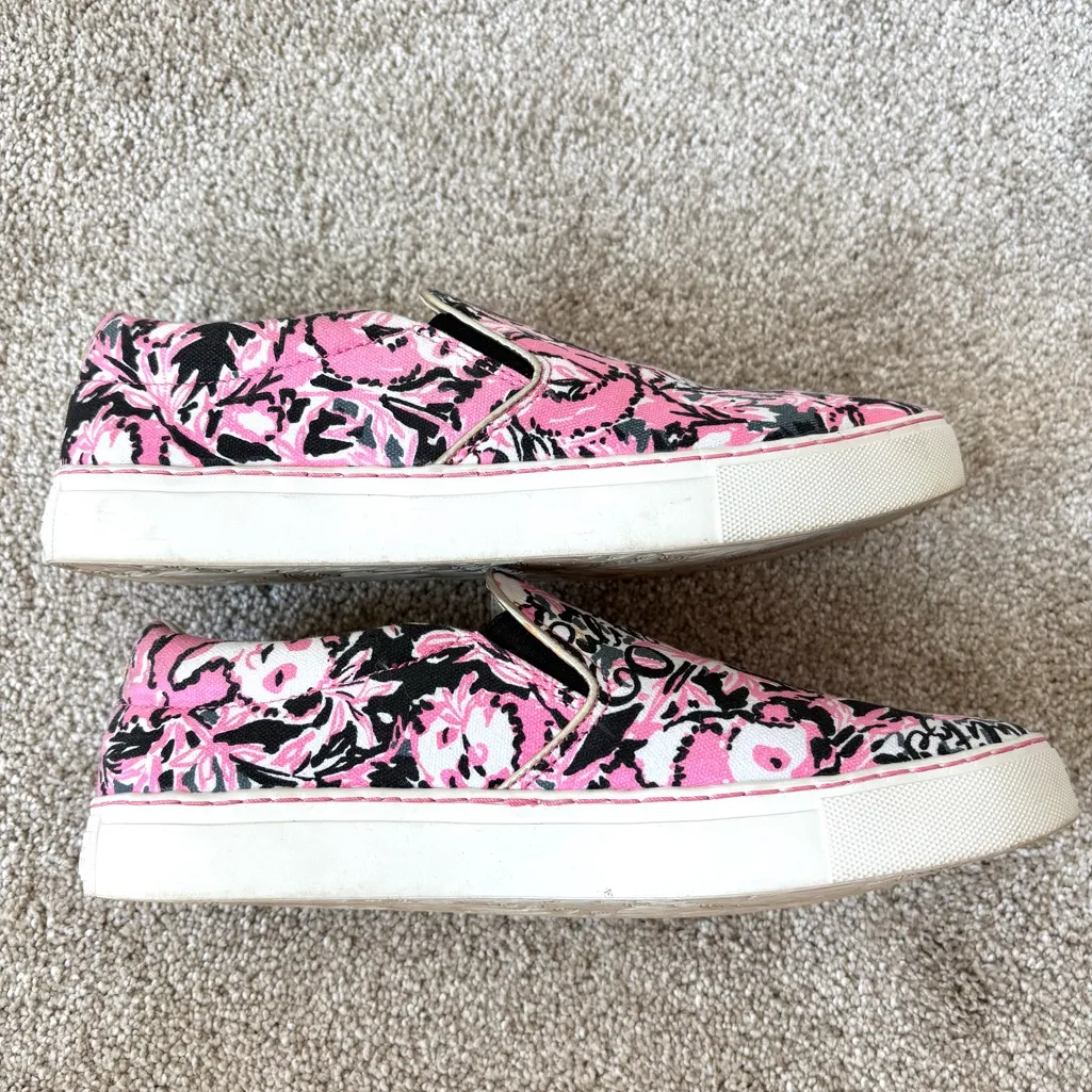 Lilly Pulitzer Julia Sneaker Panda Slip On Loafer Pink Floral Preppy Feminine - Image 6