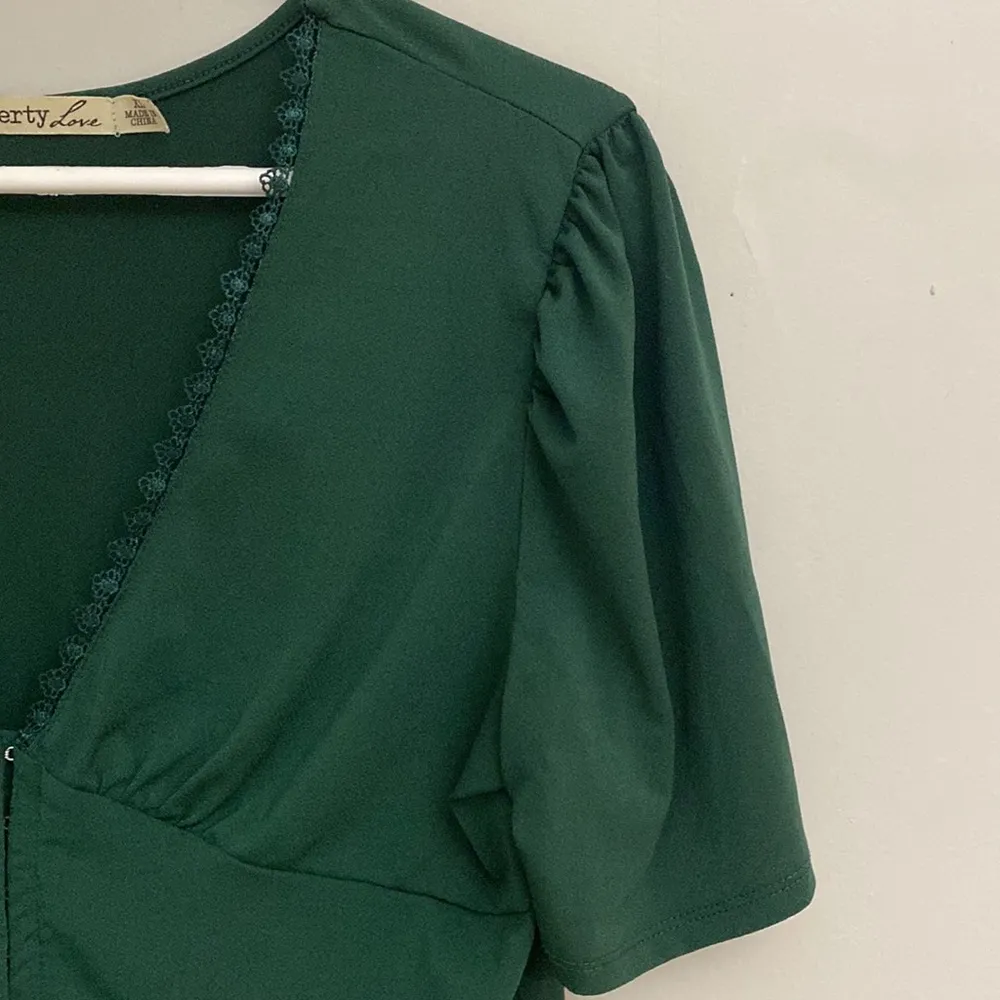 Liberty Love womens military green corset peplum style top size XL - Image 3