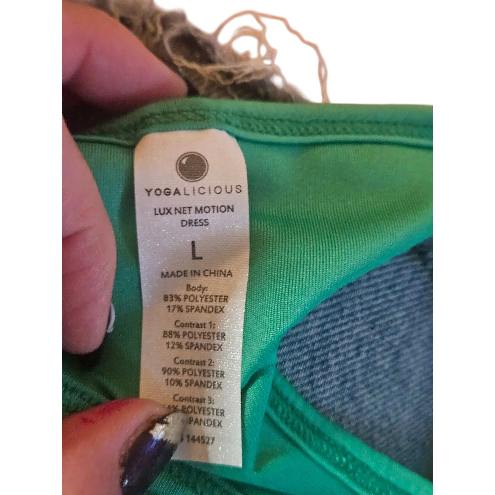 YOGALICIOUS Lux Net Motion Dress Pleated Tennis Athleisure Teal Green Size L - Image 2