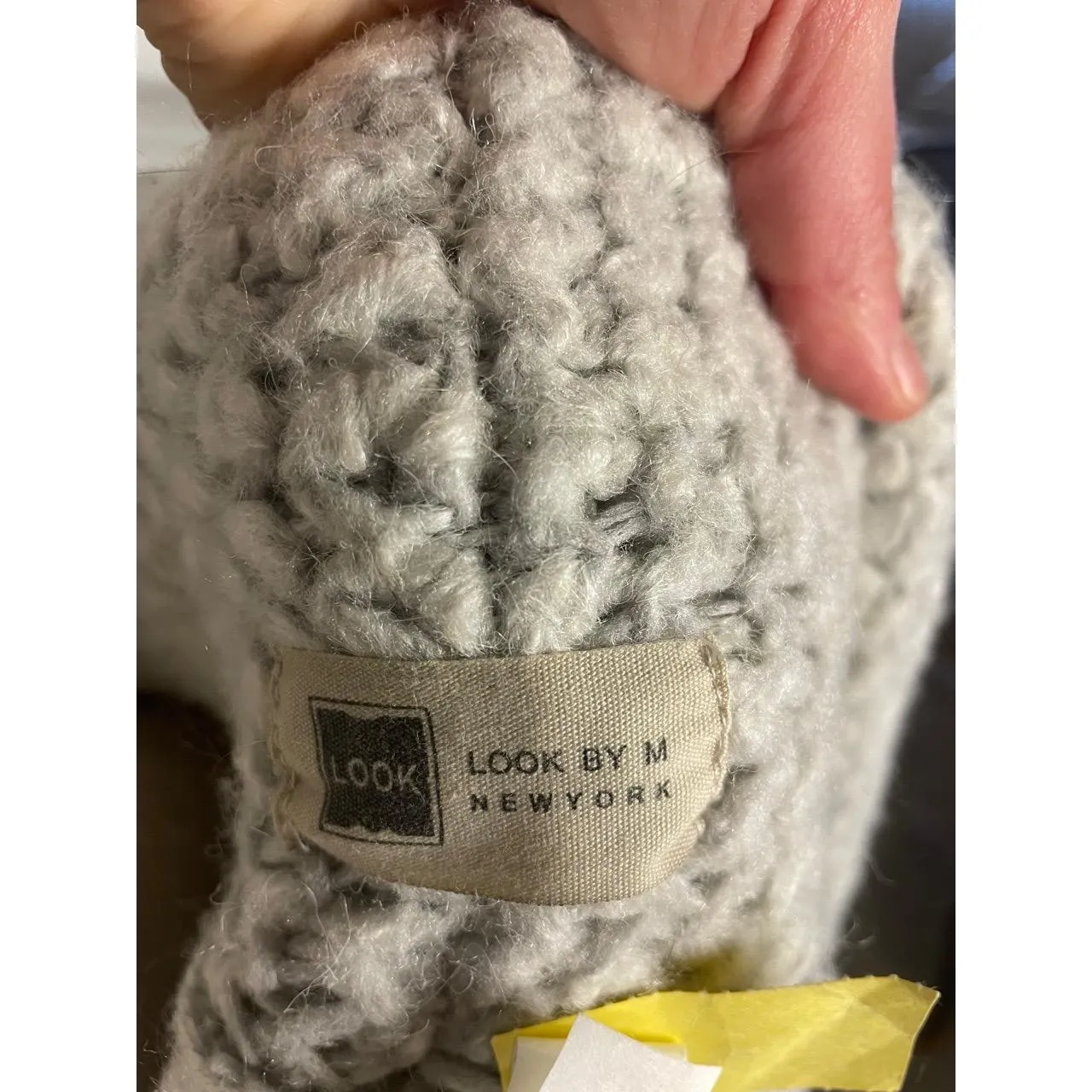 Look By M Womens Chunky Knit Open Front Shawl Collar Cardigan One Size White Size M - Image 4