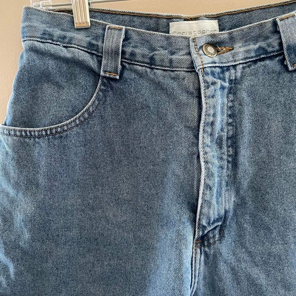 Vintage Christopher & Banks High Rise Light Wash Denim Mom Short Size 10 PC - Image 3