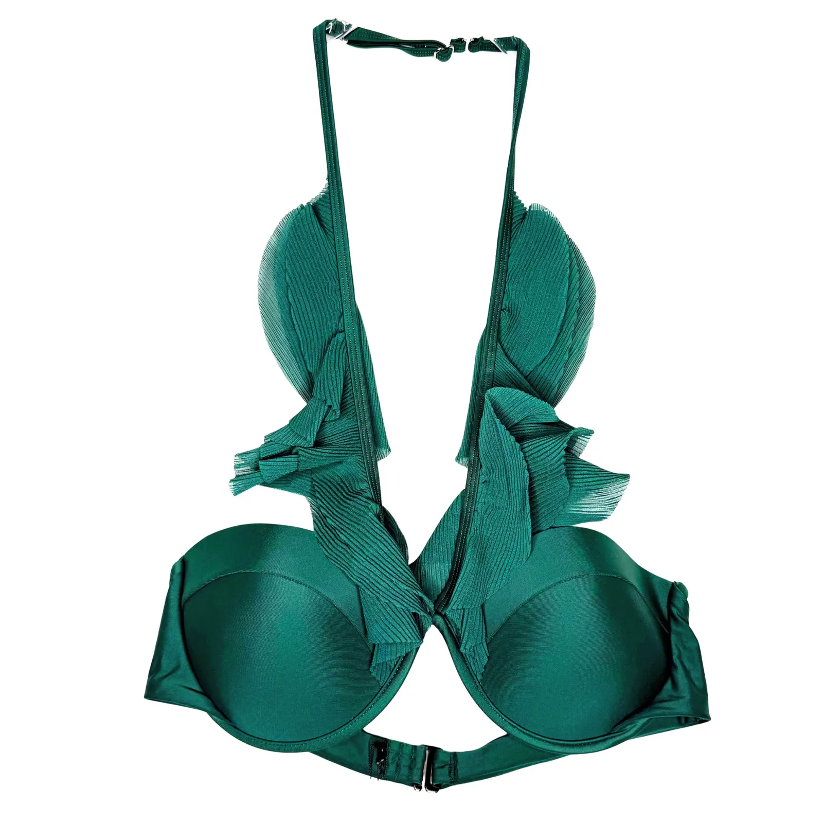 Andrea Iyamah Salama Convertible Bikini Top Size Large Green Ruffle Resort Swim - Image 3