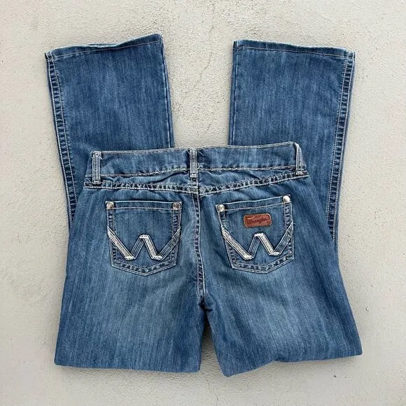 Wrangler Mae Premium Patch Low Rise Boot Cut Jeans 7/8x32 - Image 2