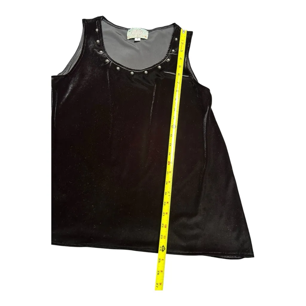 Vintage Silverado studded velvet tank Made in USA Size S/M Black - Image 4