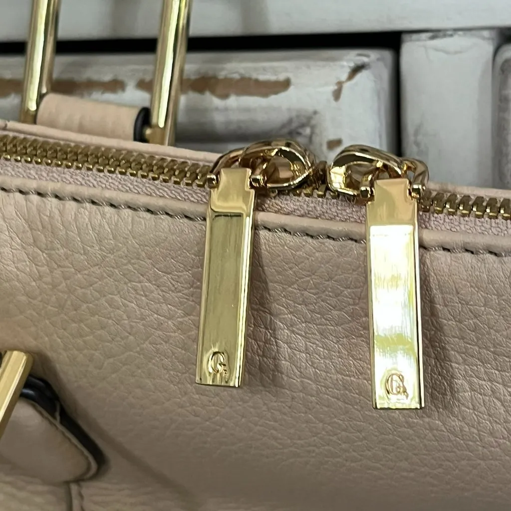 G.I.L.I Got it Love It Cream Pebbled‎ Leather Convertible Handbag Crossbody - Image 5