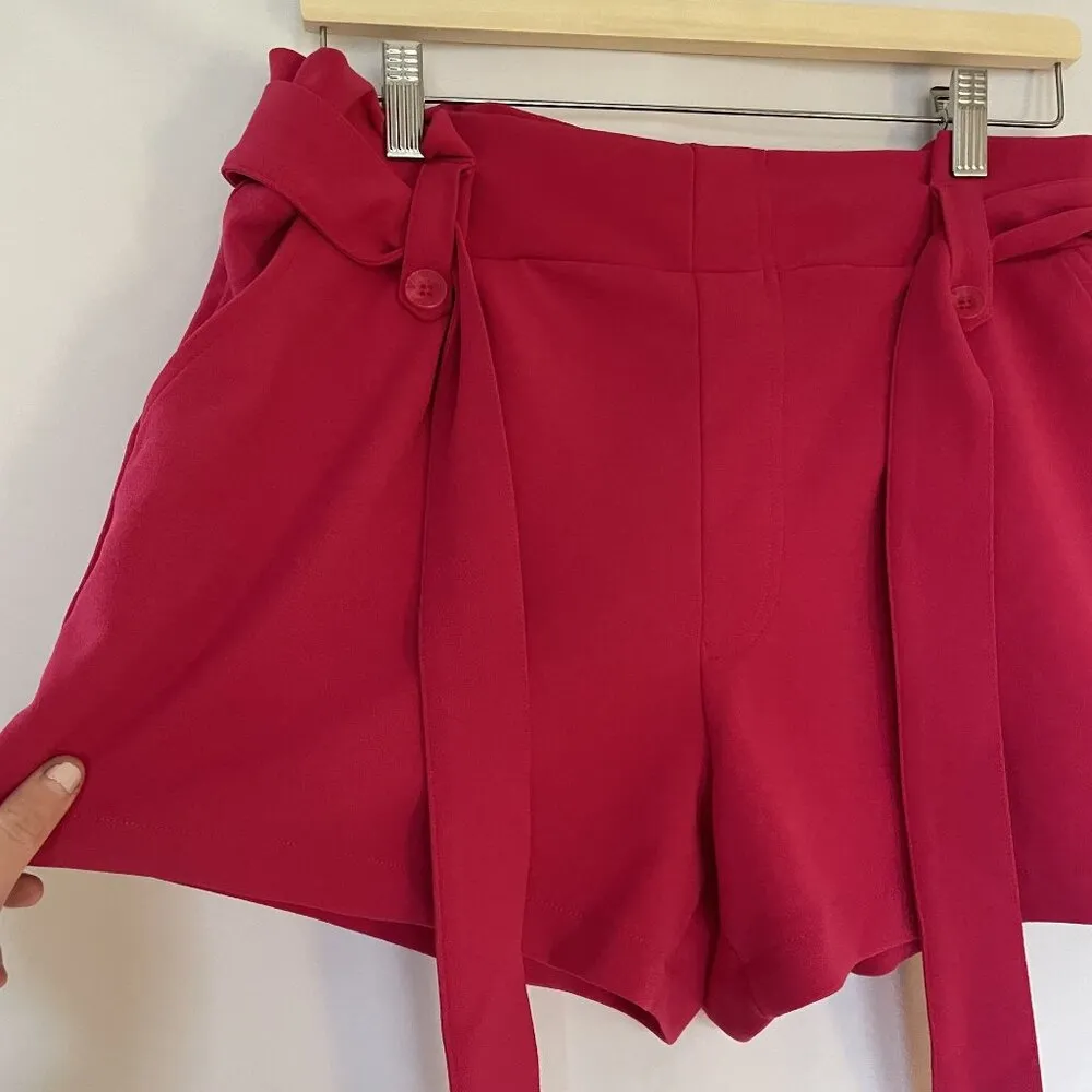 Sincerely Jules Womens Red High-Waisted Buttoned Shorts XL women's barbiecore - Image 2