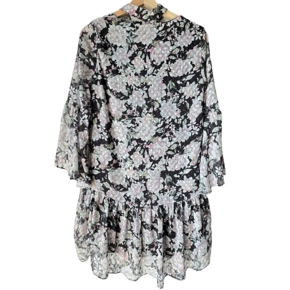 Women's Bershka Dress floral ruffle fresh bohemian boho multi colors size S. - Image 7