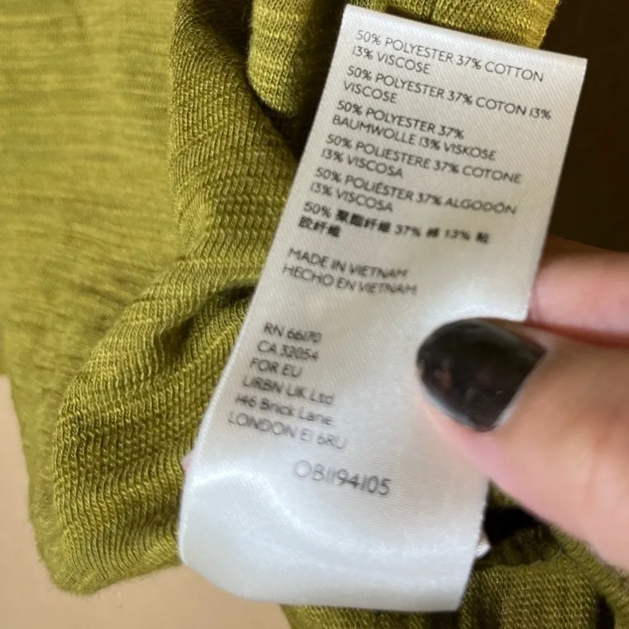 We The Free Womens Medium Olive Green Ruched Sleeve Long Sleeve Shirt‎ Bohemian - Image 7