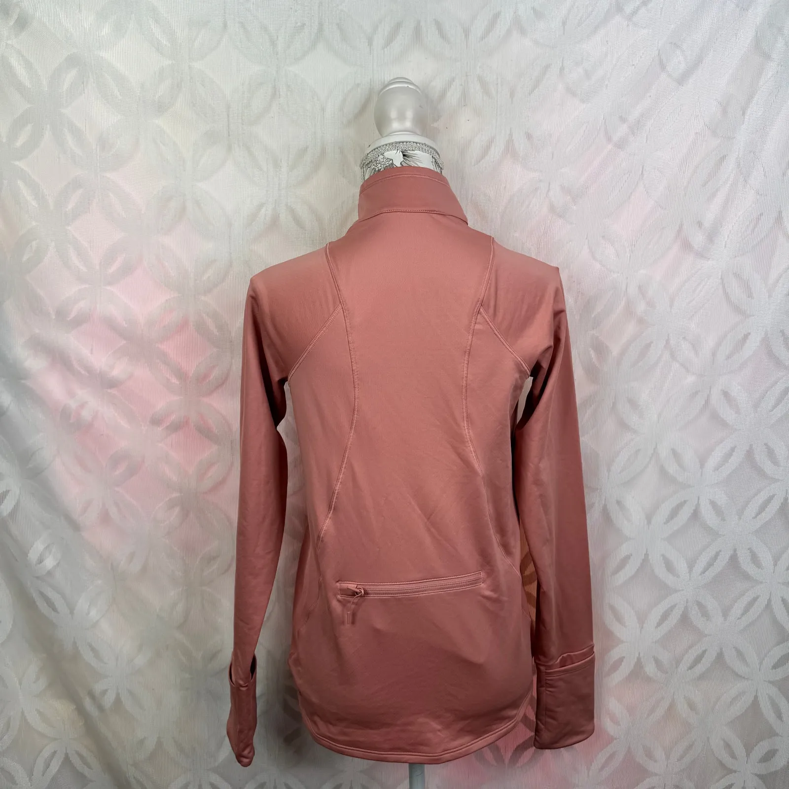 Athleta Conch Pink Whistler Half Zip Back Zip Pocket Pullover‎ Size XS - Image 13