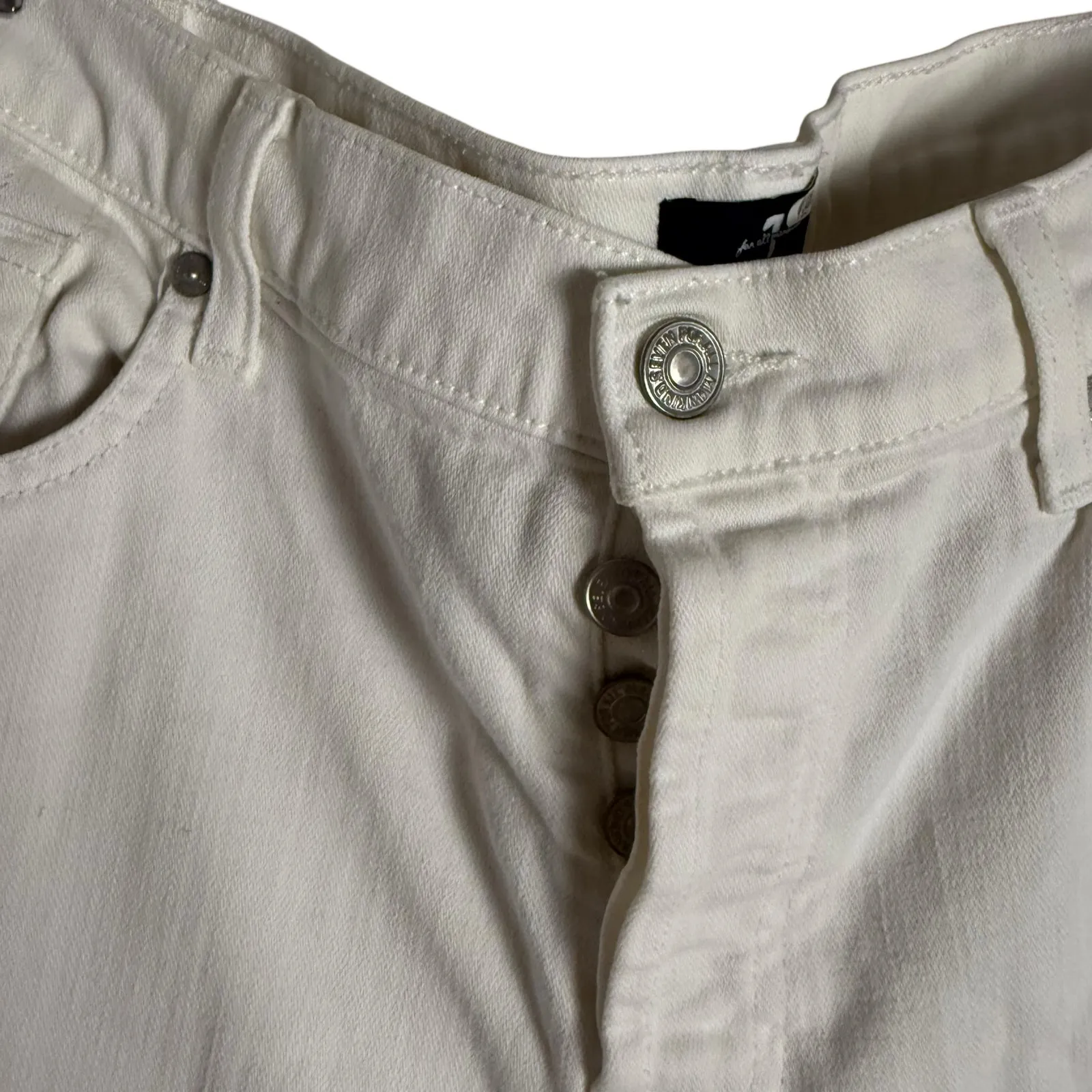 7 For All Mankind White Josefina Slim Denim Boyfriend Jeans Size 31 - Image 8