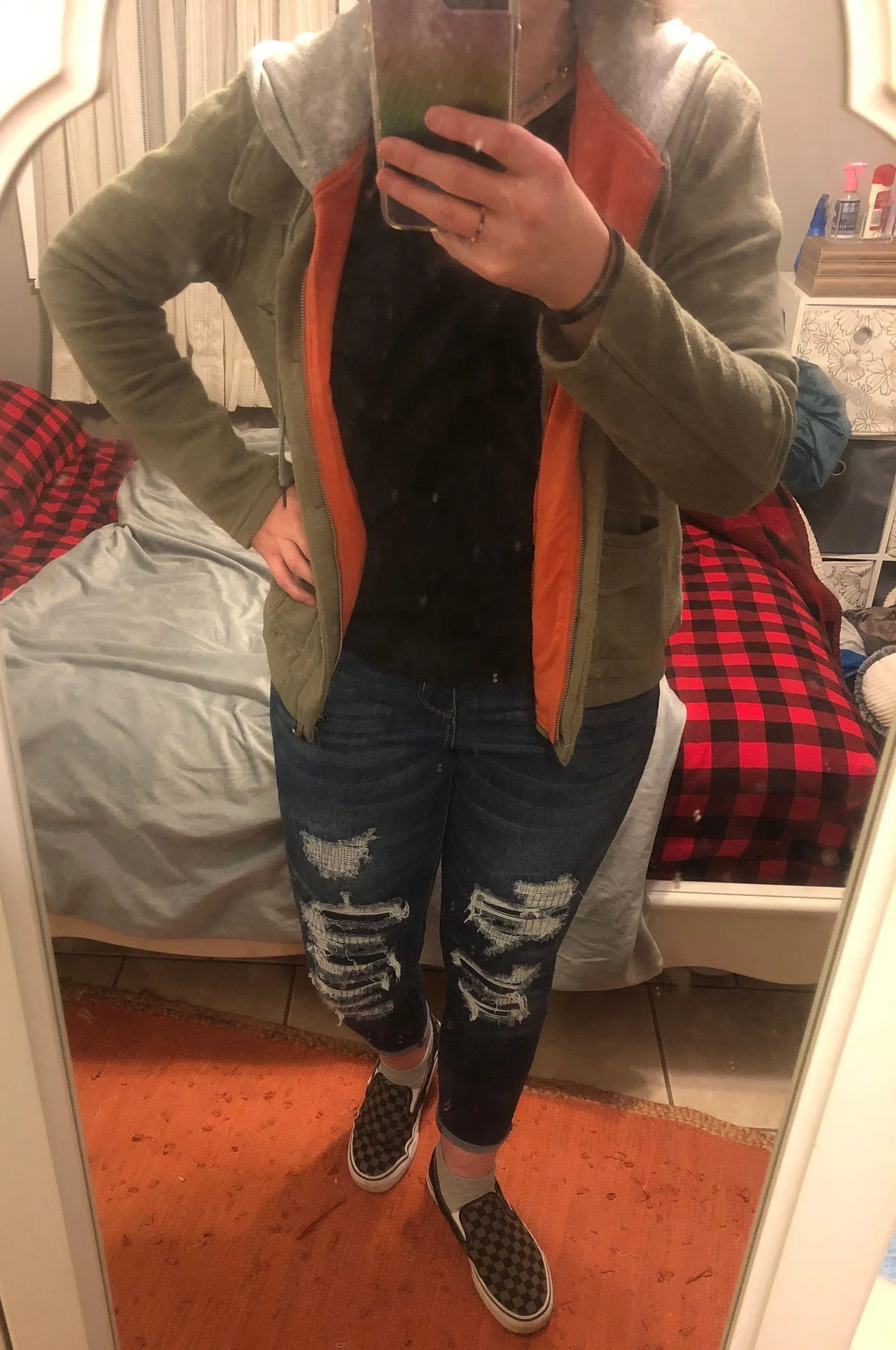 Billabong Green, Orange, And Grey Army Jacket - Image 2