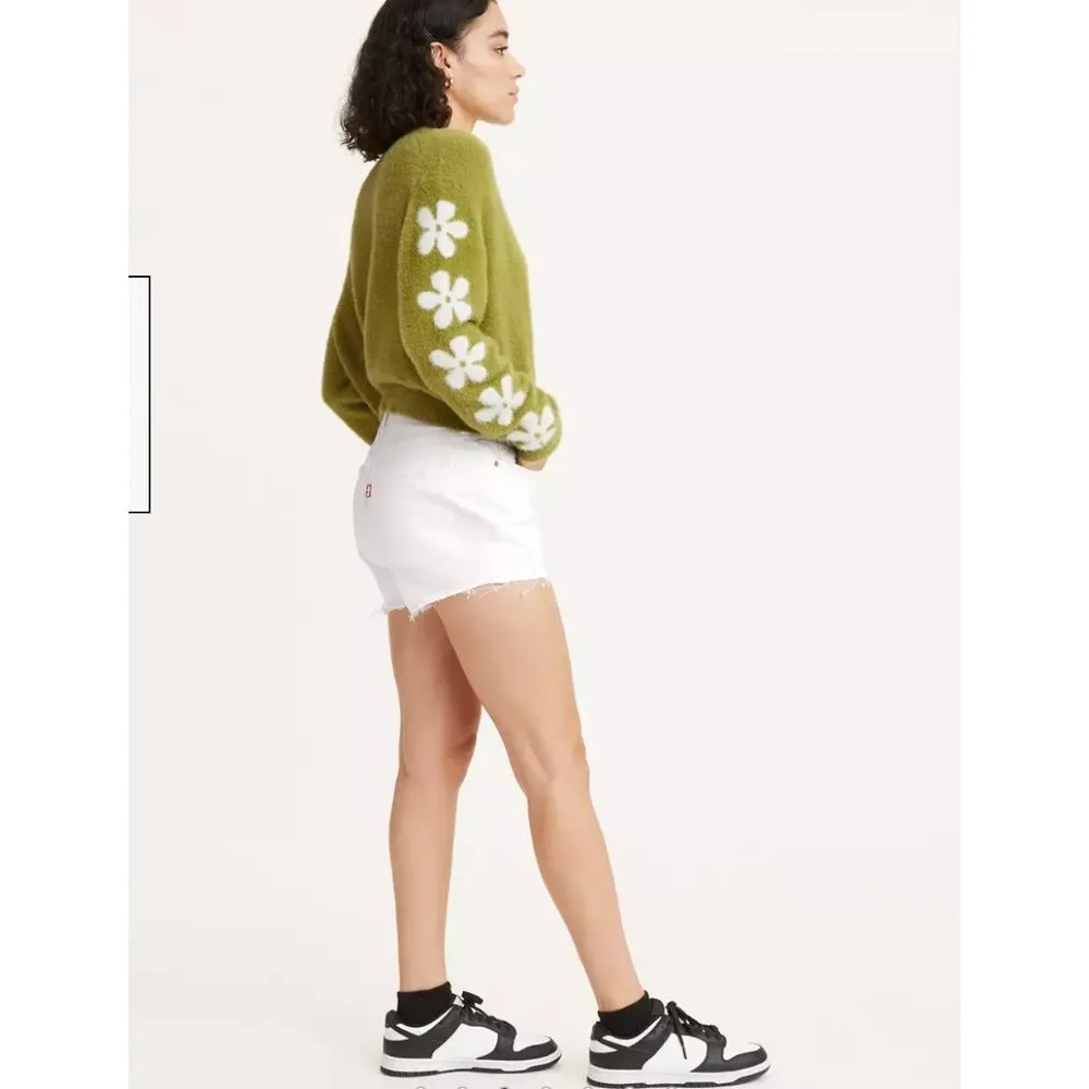 Levi's Premium 501 Original Fit High Rise Shorts Size 28 Everything's Fine White - Image 3