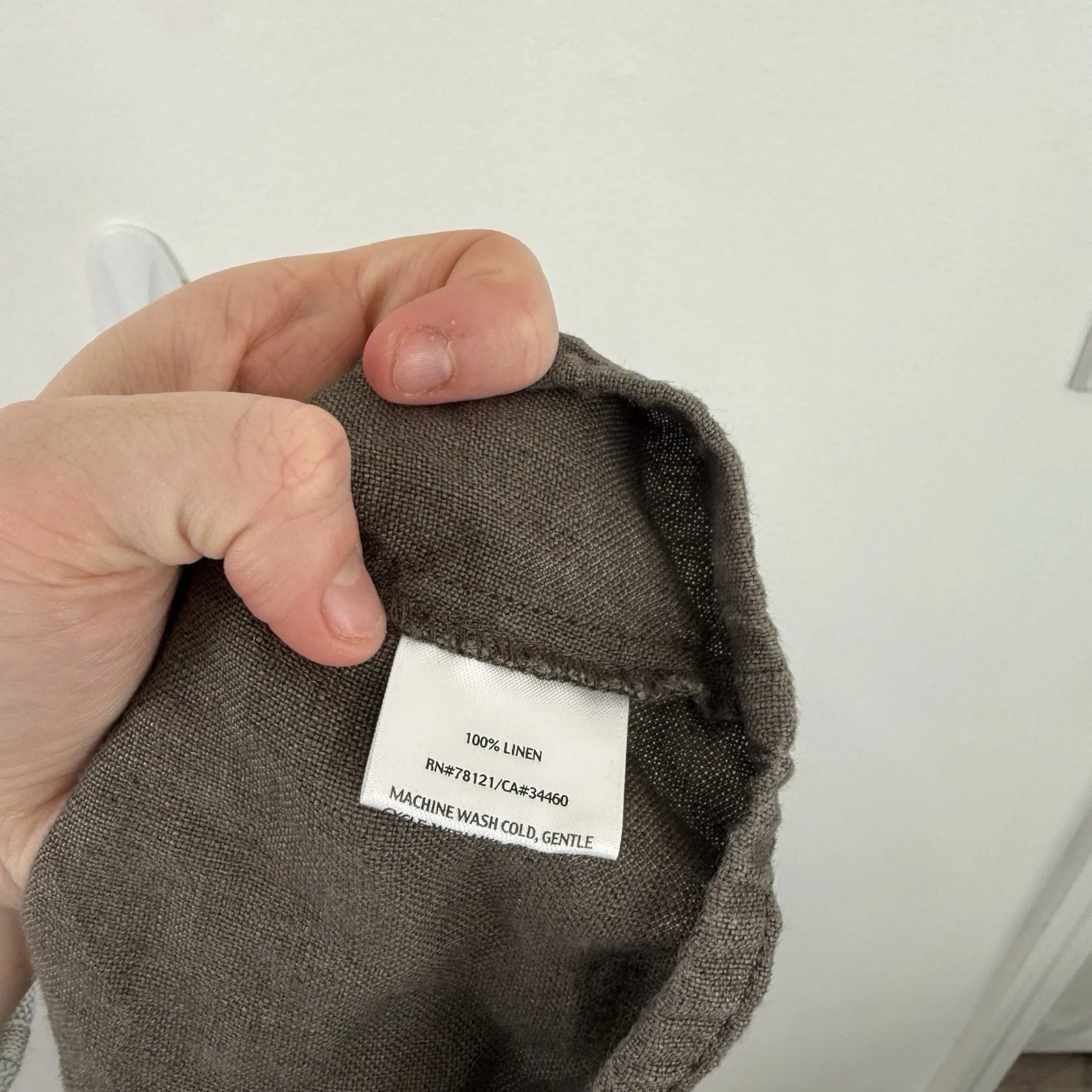 Eileen Fisher Linen Cropped Pants Brown Lagenlook Coastal Womens PL - Image 6