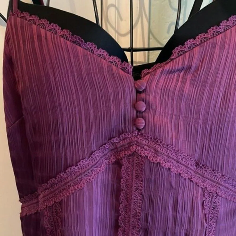 Alice plus Olivia Genevieve Spaghetti Strap Dress Boysnberry size 8 - Image 5