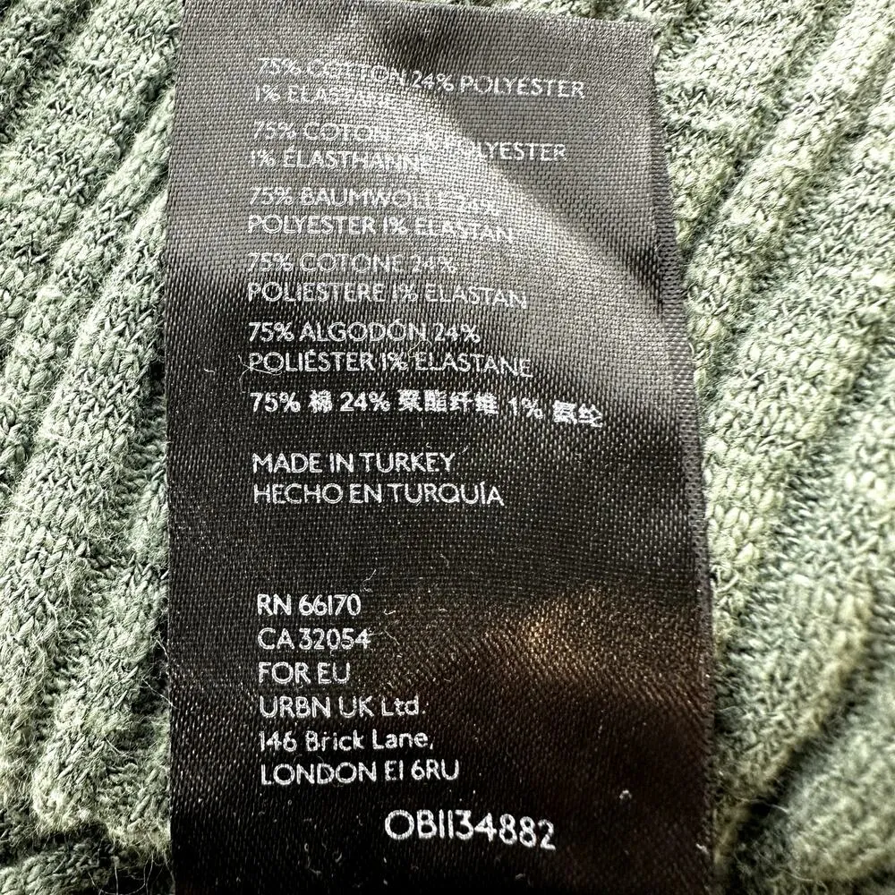 Urban Outfitters Antonia Knit Flare Pant Rib Knit High-waisted Stretch Green XS - Image 4