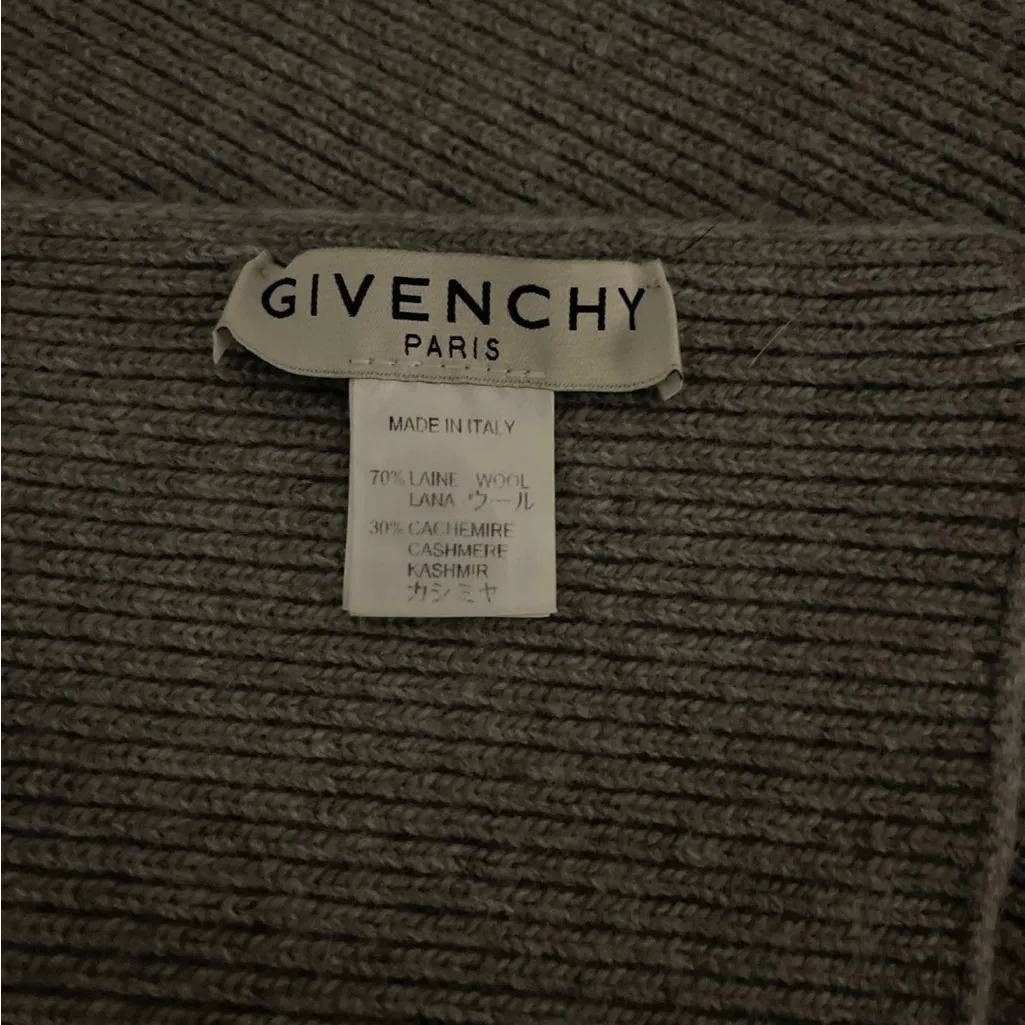 Givenchy Grey Wool and Cashmere Scarf - Image 4