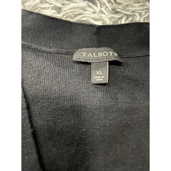 Talbots Lace Poet Sleeve Sweater Black Size XL‎ - Image 4