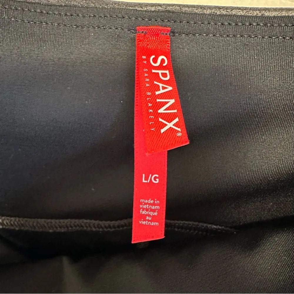 SPANX Black Faux Leather Leggings Large NWOT 2437 - Image 4