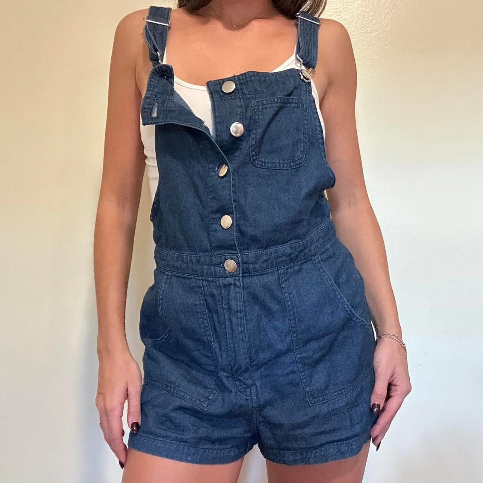 Denim overall shorts super comfy - Image 2