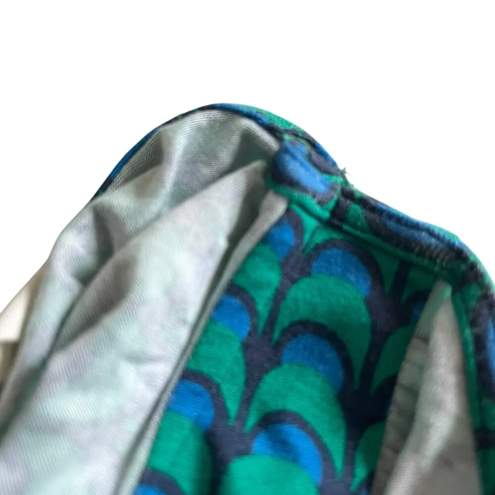 Boden Thea Long Sleeve Midi Dress Veridian Green Geo Charm Print Size 2R - Image 9