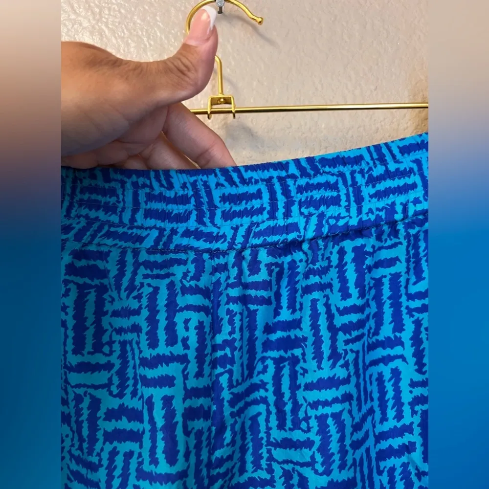 Laura and Jayne Vintage 100% Silk Crop Top & Pant Set Size L Blue Size L - Image 11