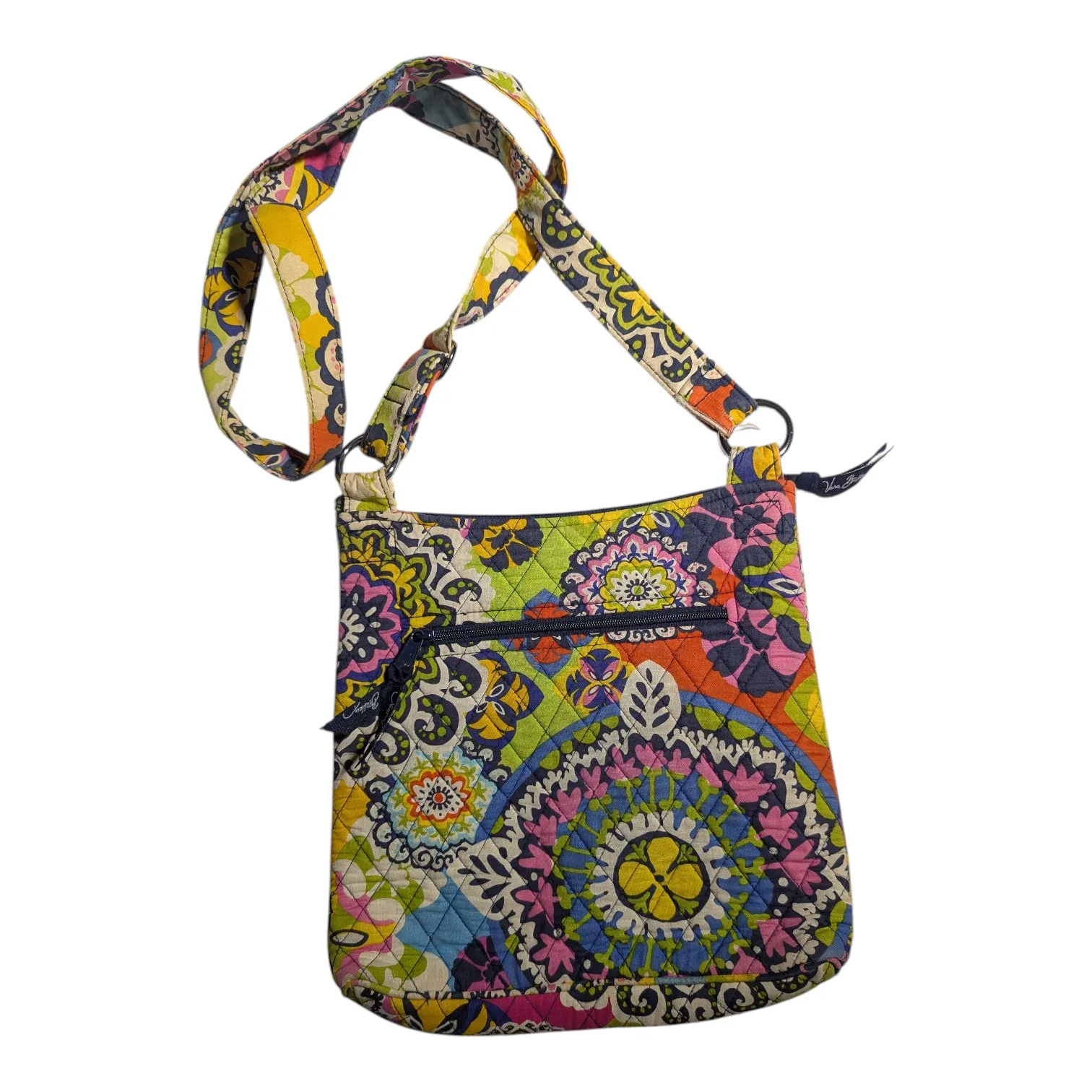 Vtg Y2K Vera Bradley Rio Colorful Floral Quilted Hipster Swing Crossbody Bag - Image 2