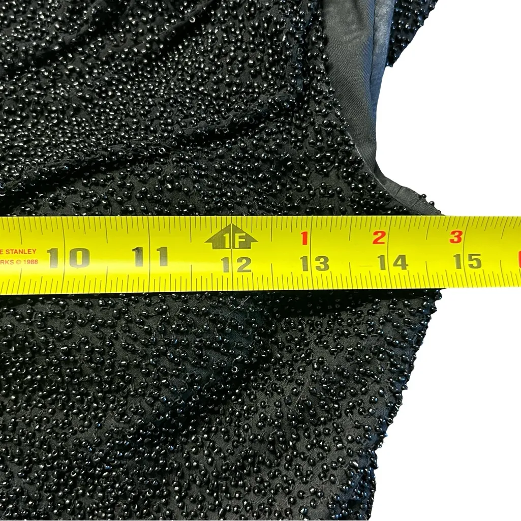 Cecily Brown Womens Silk Beaded Evening Top Size S Sleeveless Formal Cocktail Black - Image 6