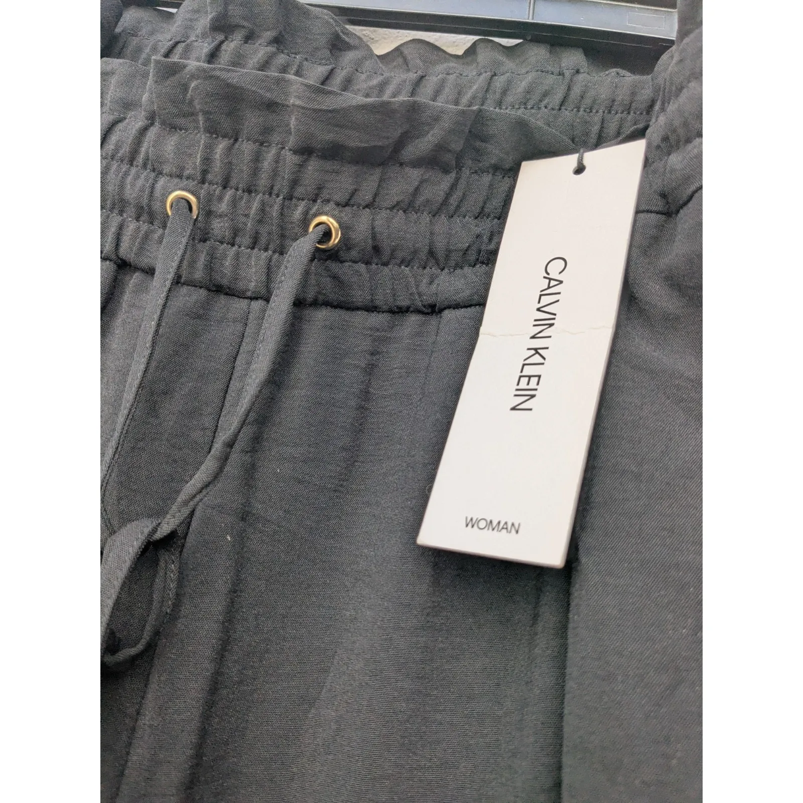 Calvin Klein Women's Pants Wide Leg Drawstring Solid Black Size 3XL NWT - Image 12