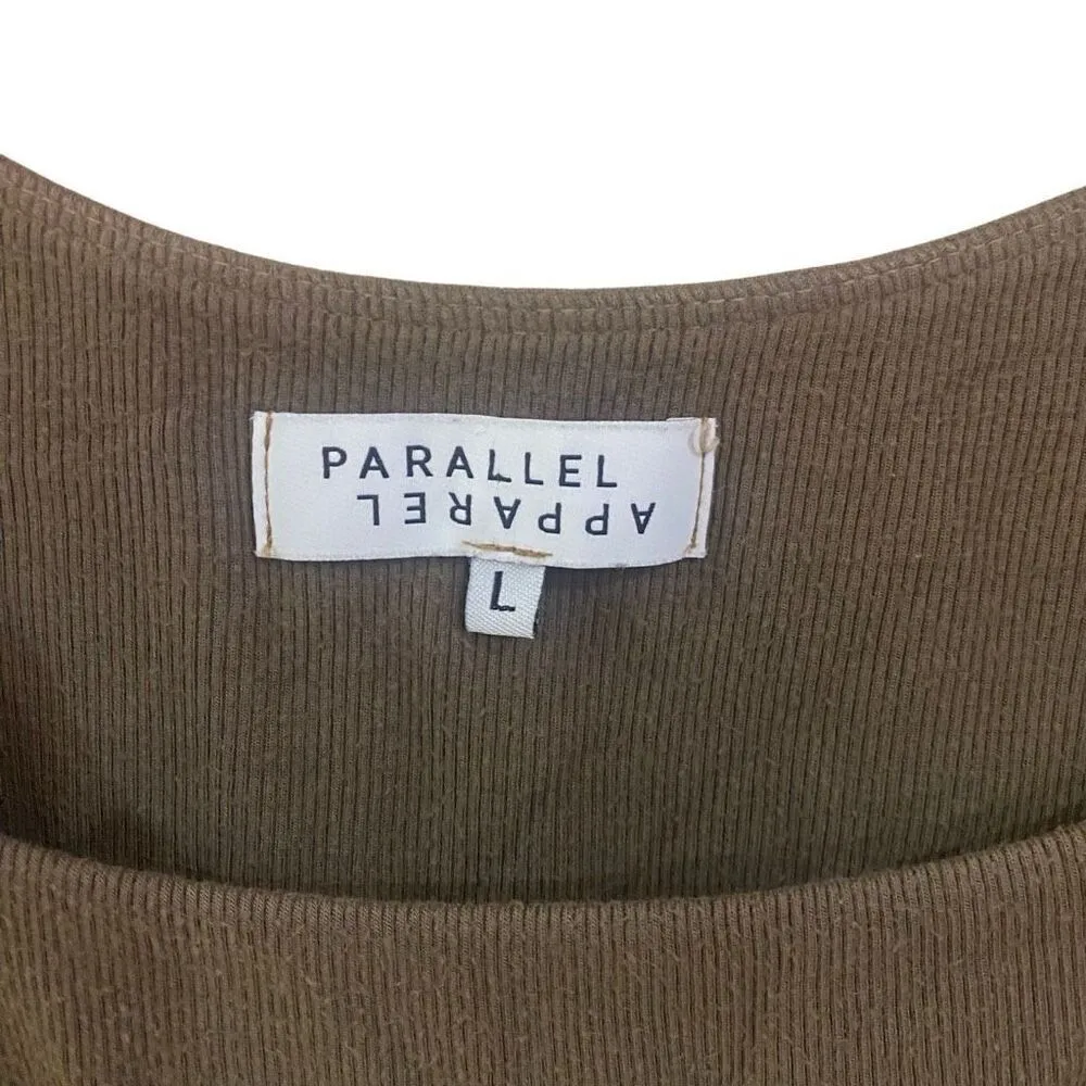 Parallel apparel large long sleeve brown crop top - Image 4