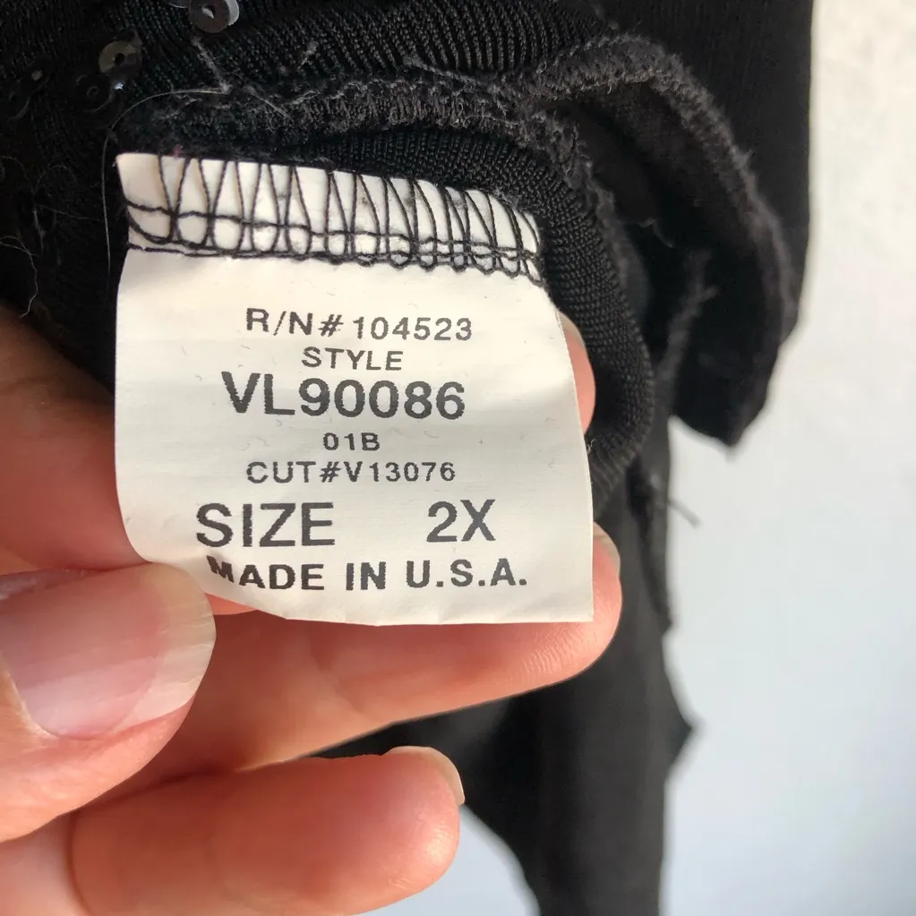 Vikki Vi Black Tunic Women's 2x Embellished scoop neck sequin - Image 6